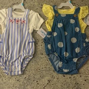 Carter’s baby outfits for girls NWT, 6mo.